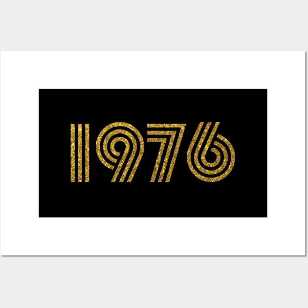 1976 Birth Year Glitter Effect Wall Art by Elsie Bee Designs